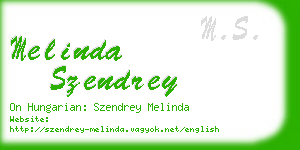 melinda szendrey business card